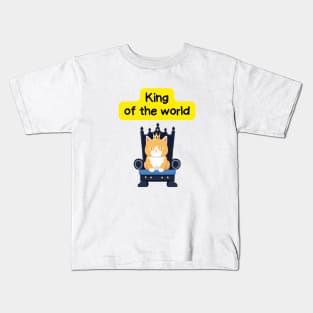 Cute Affirmation Cat - King of the world | Cat Meme | Cat Lover Gift | Law of Attraction | Positive Affirmation | Cat Love Kids T-Shirt